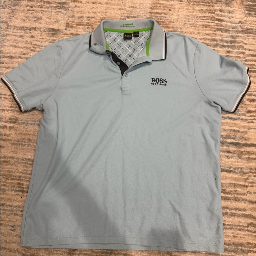 Boss Light Blue Polo Shirt for Men